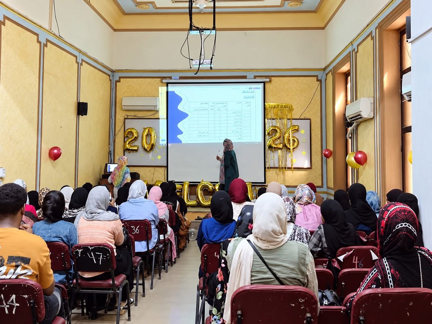 A course with a projector presentation